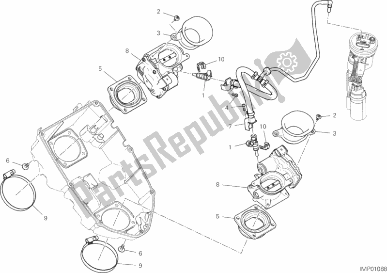 Todas as partes de Corpo Do Acelerador do Ducati Multistrada 1260 Enduro 2019